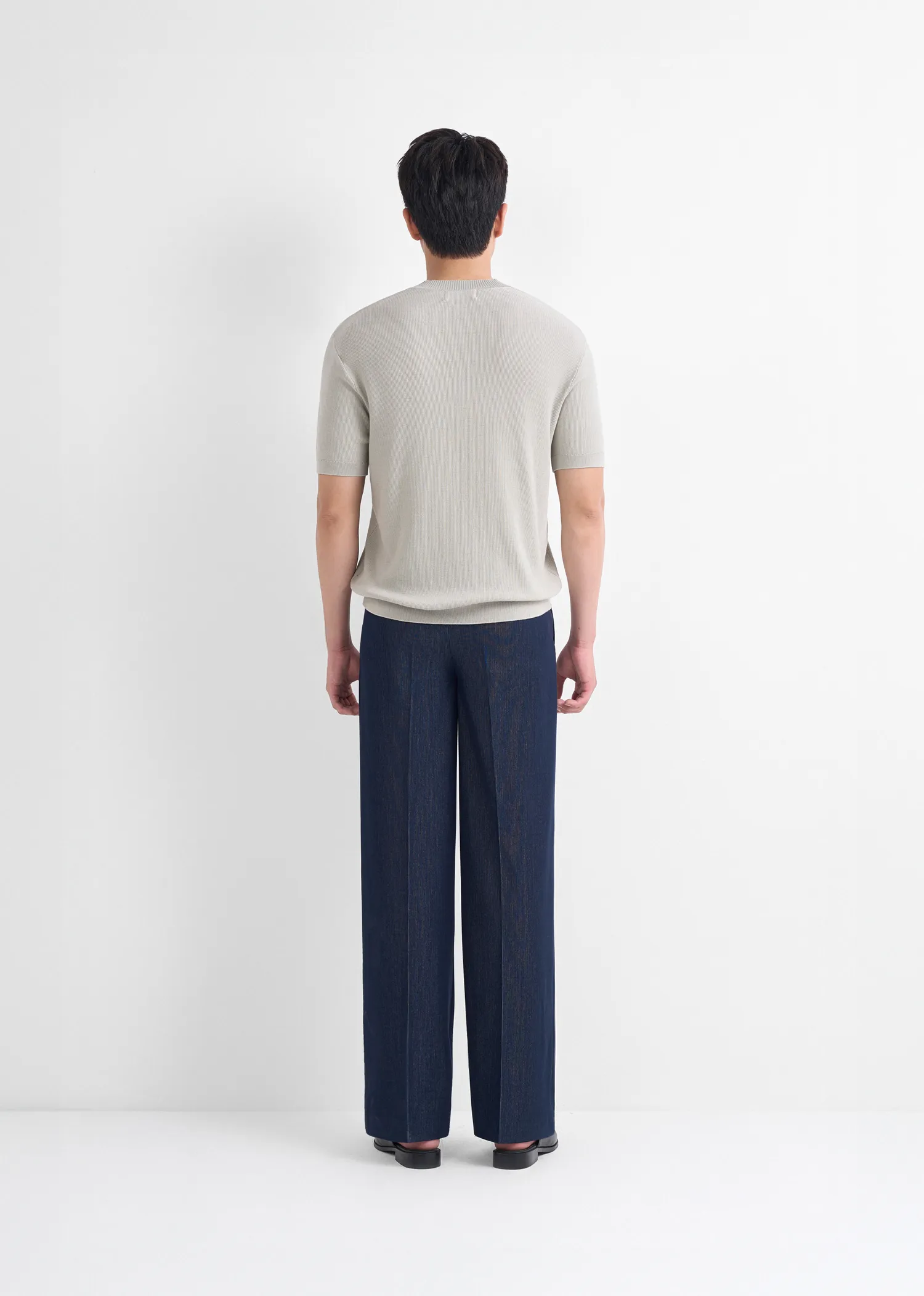 One-Tucked Back-Banded Wide Pants - Ảnh 5