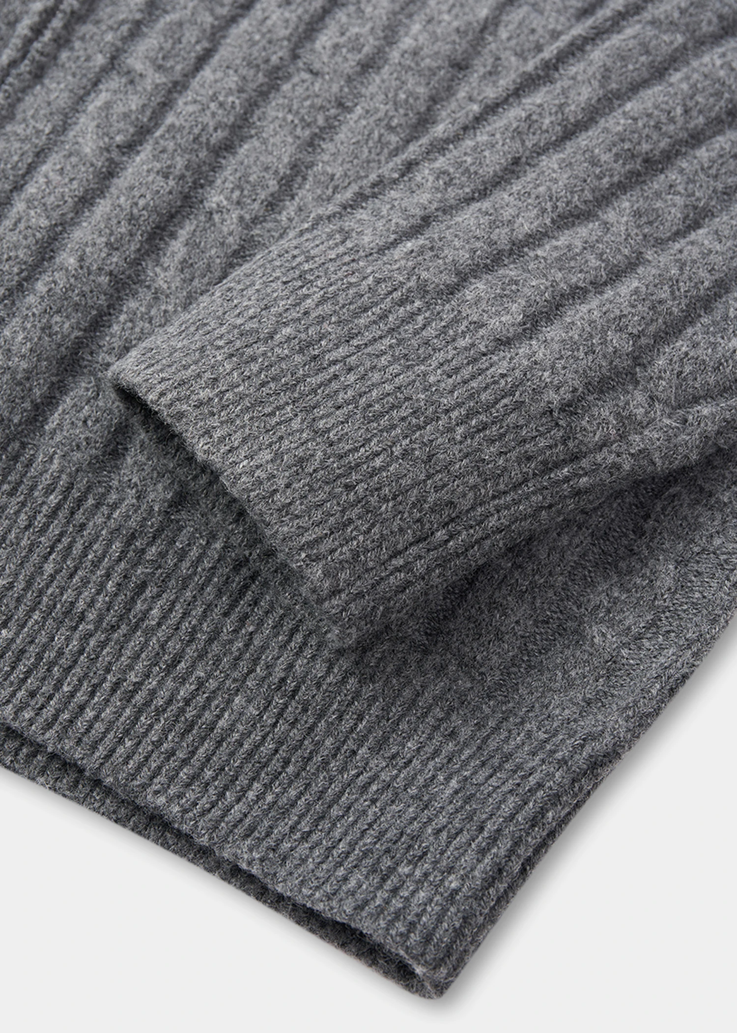 Cable Hooded Zip-Up Knit Cardigan 025 - Ảnh 4